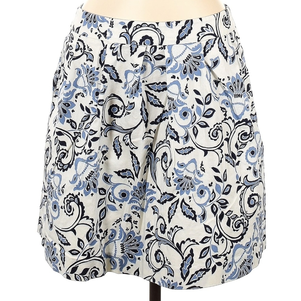 Ann taylor loft paisley pleated cotton skirt sz 6 *K - Picture 3 of 8